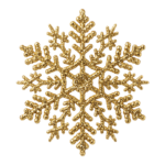 Gold Snowflake Ornament Isolated on Transparent Background