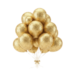 Golden Glitter Balloon Bunch Party Isolated