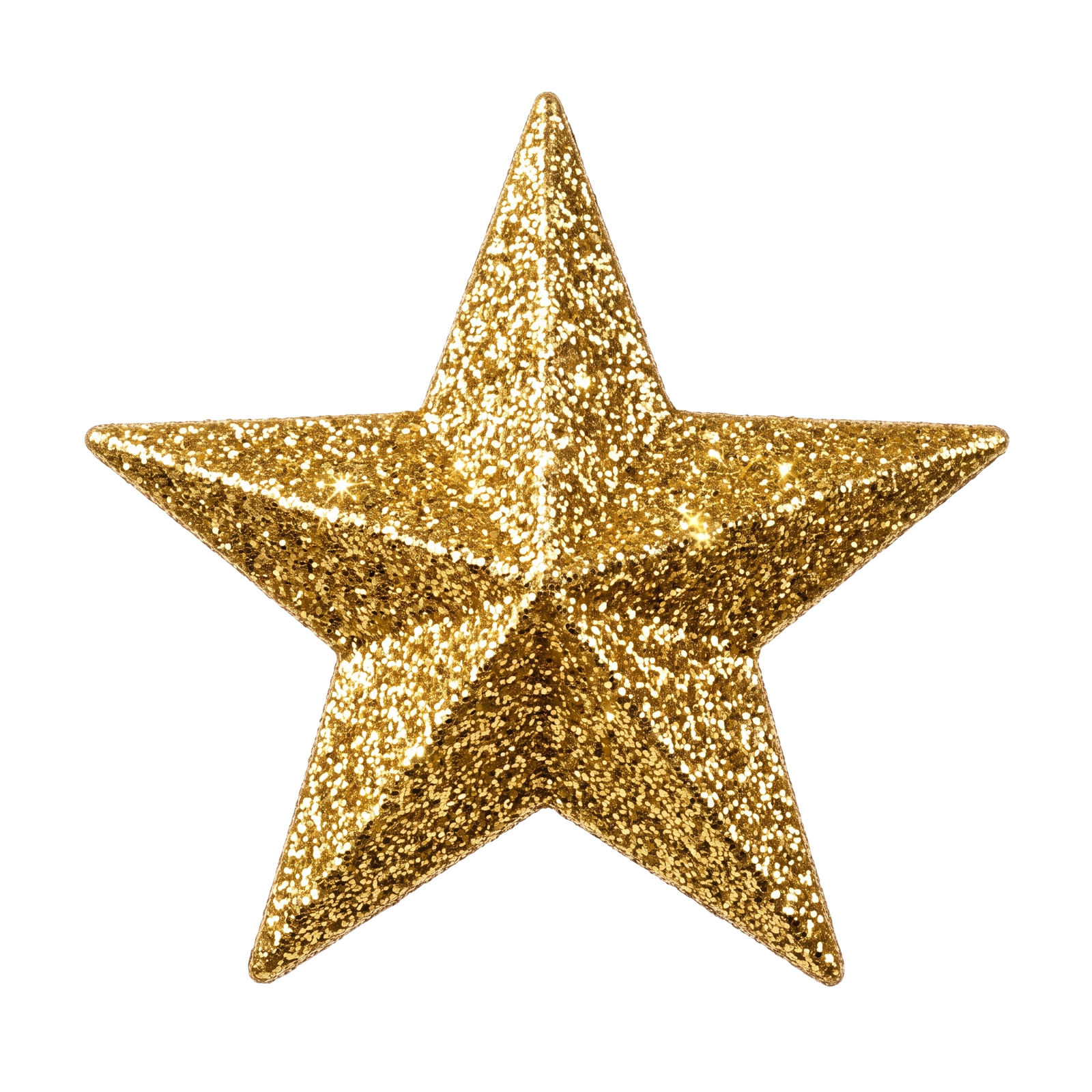 Golden Glitter Christmas Star Decoration Isolated