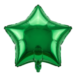 Green Star Metallic Foil Balloon Isolated