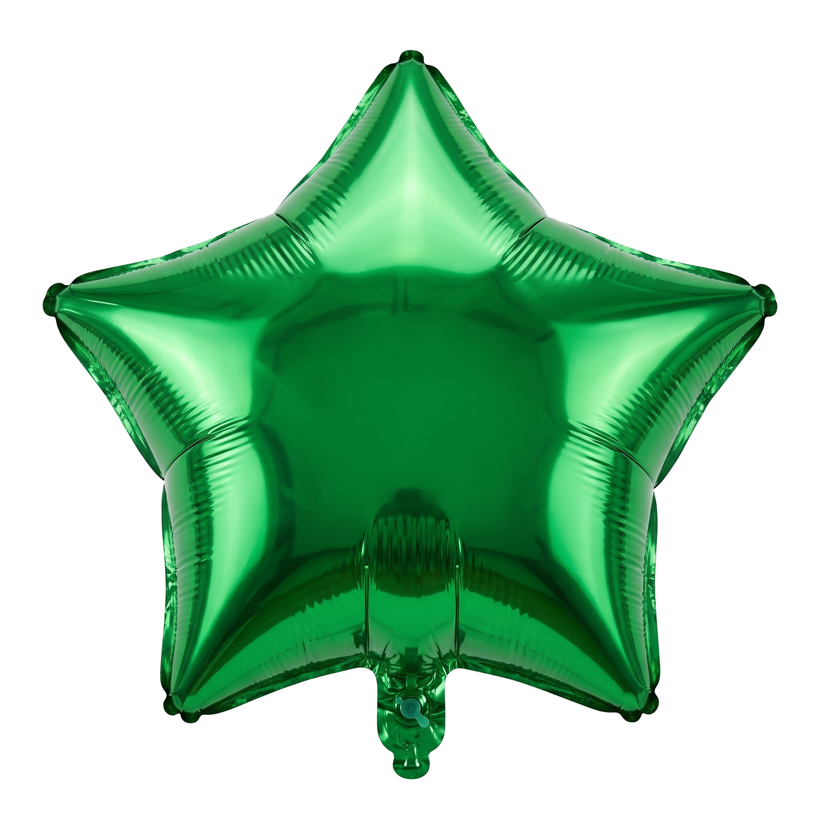 Green Star Metallic Foil Balloon Isolated