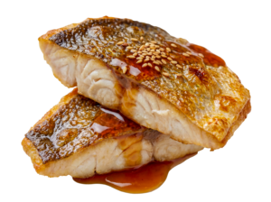 Grilled Fish Fillet Slices Food Isolated