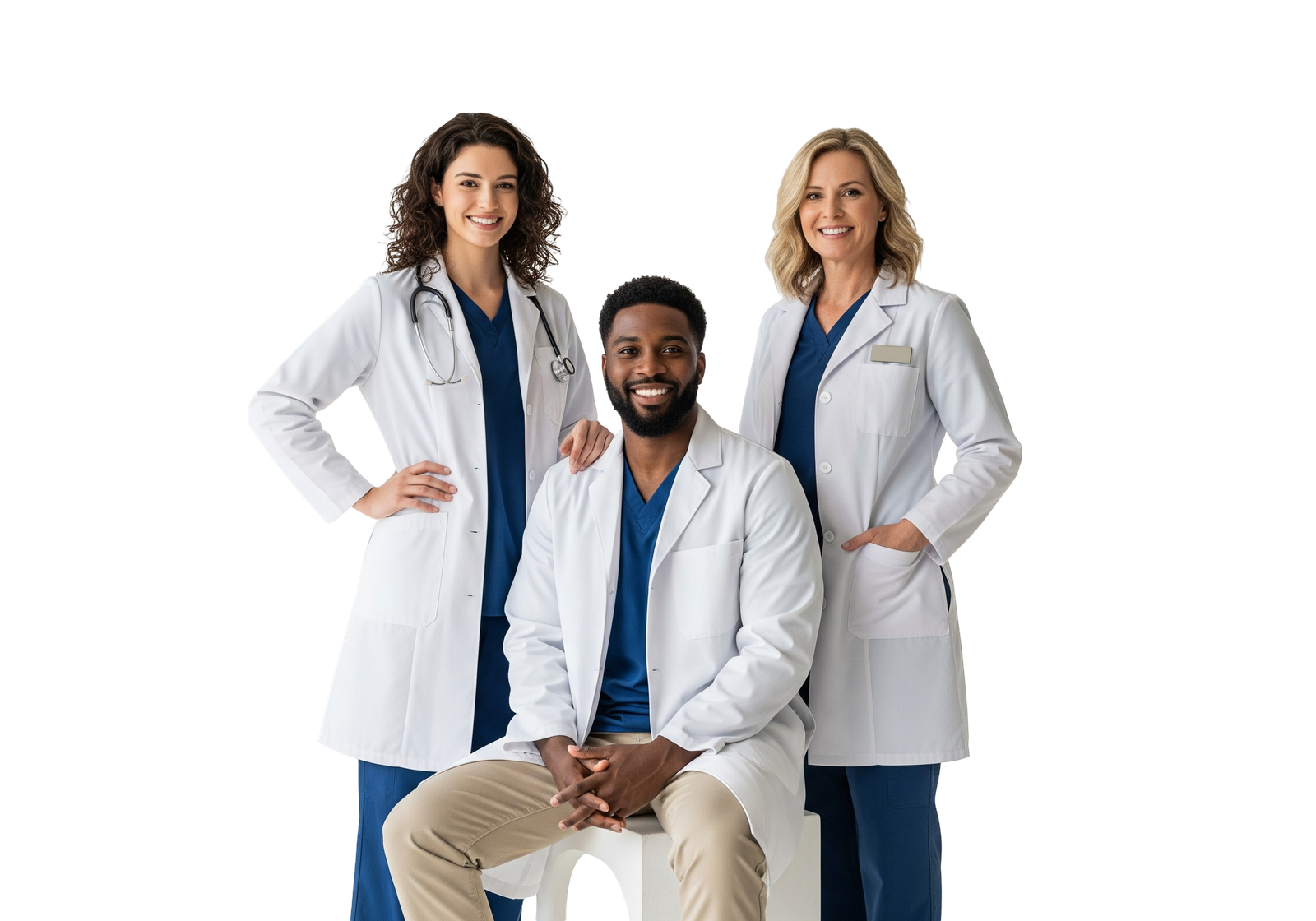 Group of Diverse Medical Doctors Healthcare Team Transparent Background