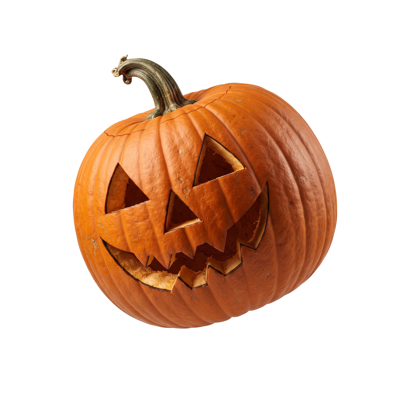 Halloween Jack O Lantern Pumpkin Isolated on Transparent Background