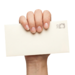 Hand Holding Blank Envelope Letter Isolated
