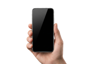 Hand Holding Blank Screen Smartphone Transparent Background