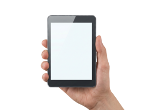 Hand Holding Digital Tablet Computer Transparent Background