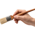 Hand Holding Paint Brush Craft Isolated