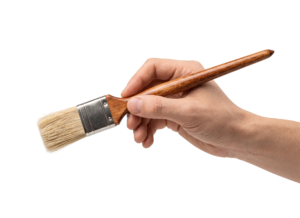 Hand Holding Paint Brush Craft Isolated