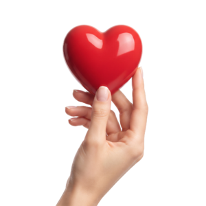Hand Holding Small Red Heart 3D Icon