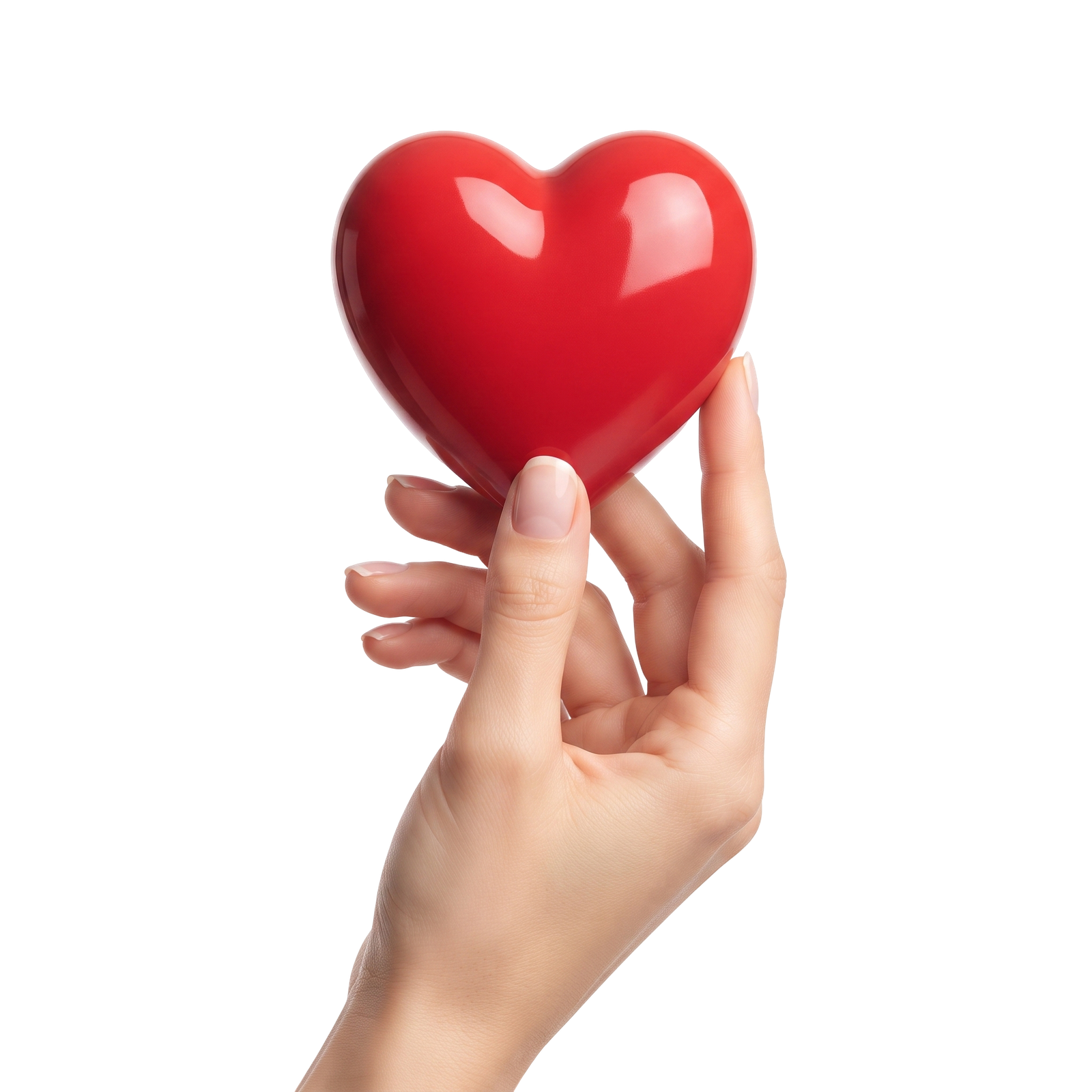 Hand Holding Small Red Heart 3D Icon