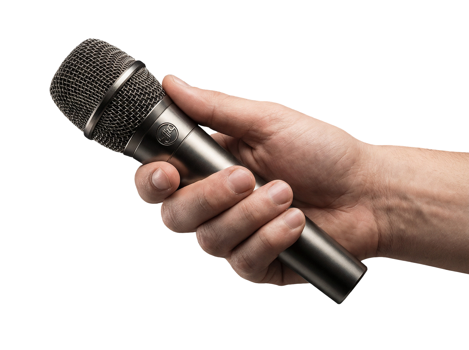 Hand Holding Vocal Microphone Transparent Background