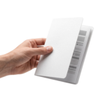 Hand Holding White Booklet Paper Isolated