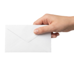 Hand Holding White Paper Envelope Letter Transparent Background