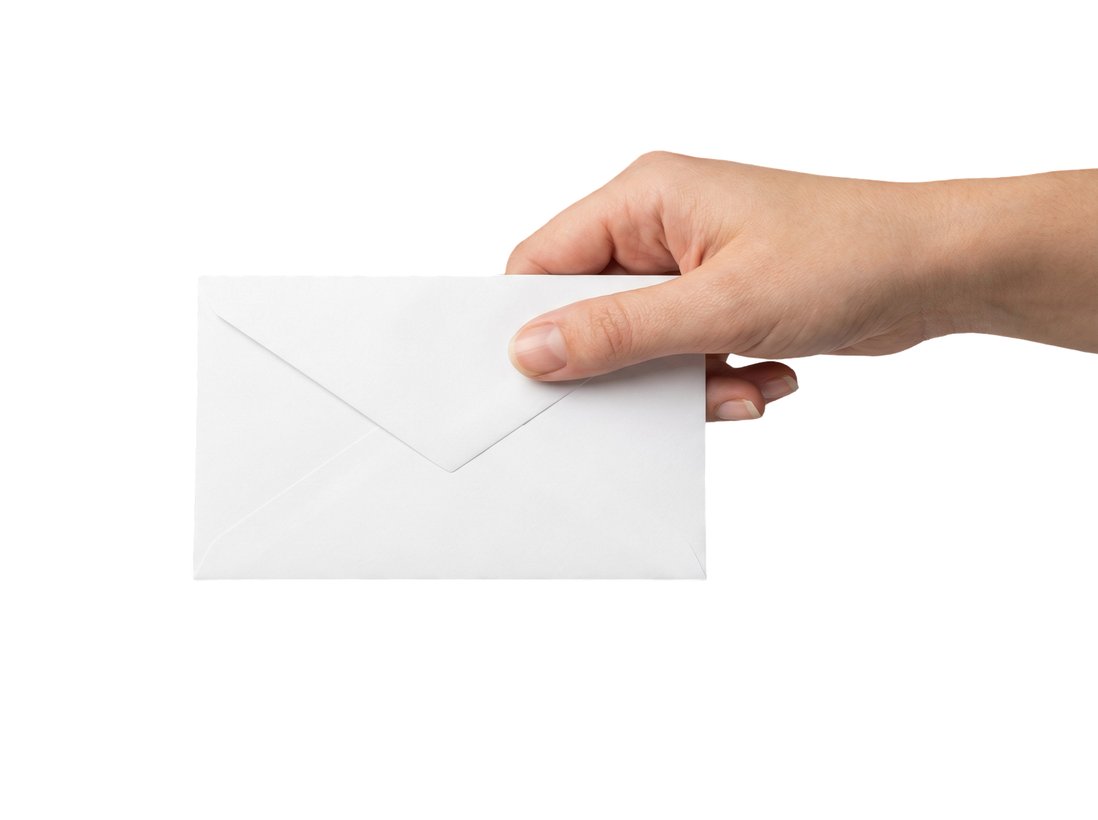 Hand Holding White Paper Envelope Letter Transparent Background