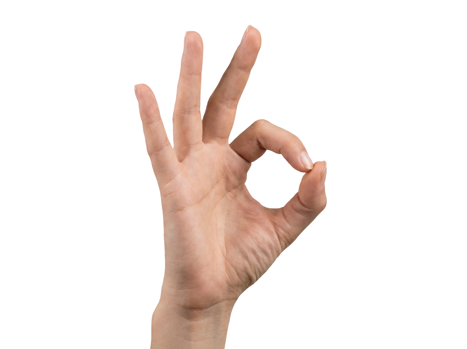 Hand Showing OK Sign Gesture Transparent Background