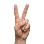 Hand Showing Victory Peace Sign Gesture Transparent Background