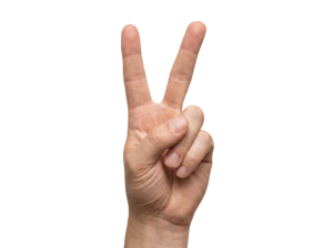 Hand Showing Victory Peace Sign Gesture Transparent Background