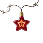 Hanging Red Christmas Star Ornament with Lights