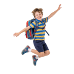 Happy Boy Jumping Isolated on White Background