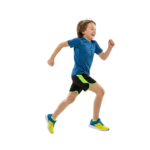 Happy Young Boy Running Fast Sport Activity Sprint