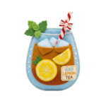 Iced Lemon Tea Glass Jar Drink Transparent Background