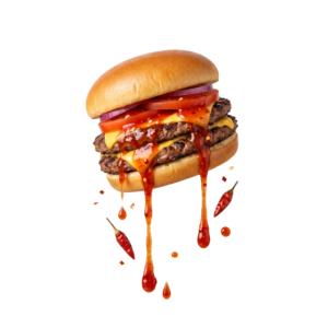 Juicy Cheeseburger Burger Ketchup Splash