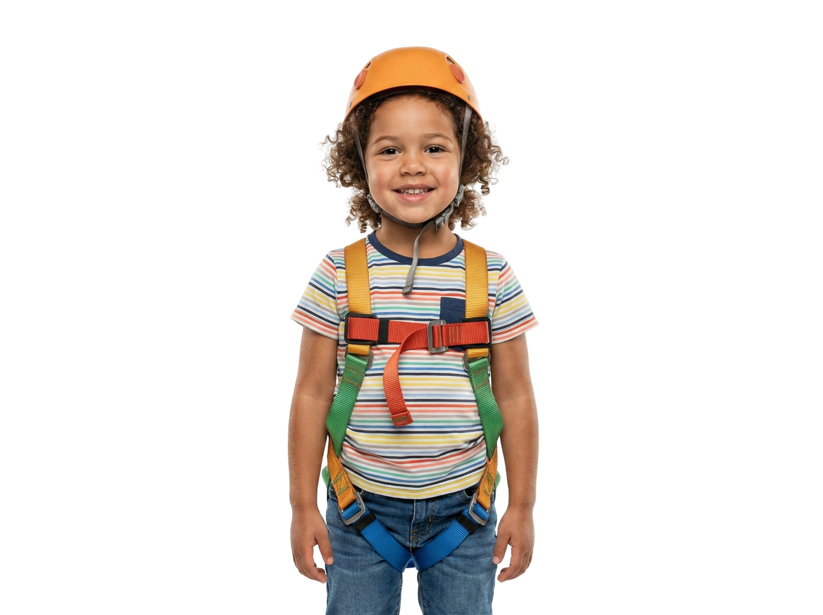 Little Girl Construction Worker Helmet Harness Transparent Background