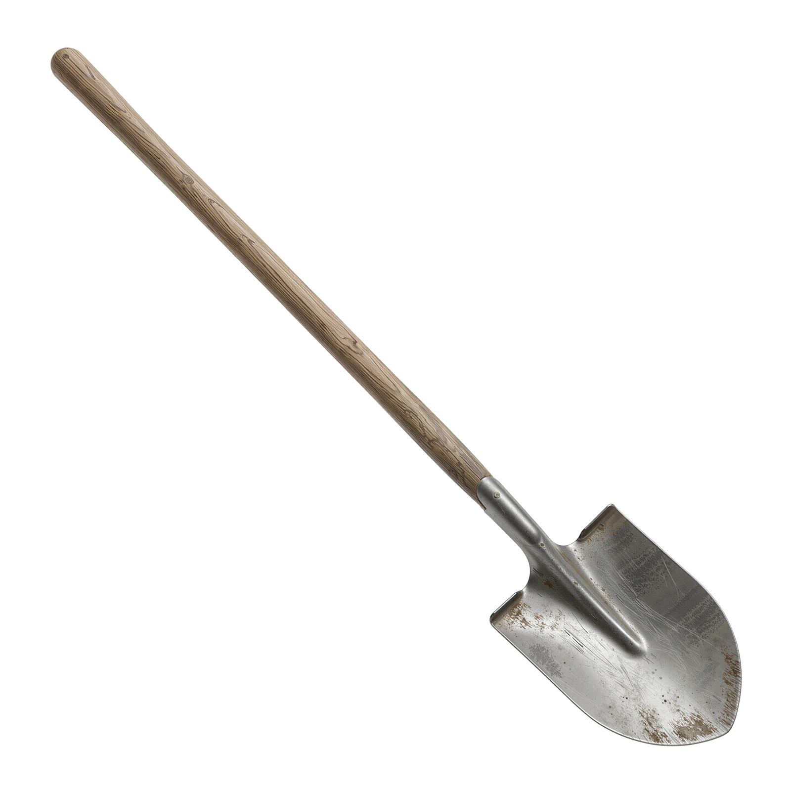 Metal Shovel Spade Tool with Wooden Handle Transparent Background