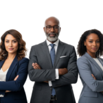 Multiethnic Diverse Business Team Standing Confident Transparent Background