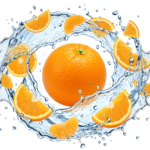 Orange Fruit with Water Splash Ring