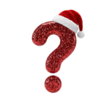 Question Mark Wearing Santa Hat Isolated