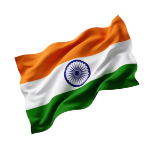 Realistic Waving India Flag Isolated