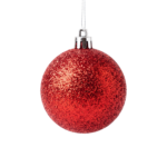 Red Christmas Bauble Ornament Isolated on Transparent Background