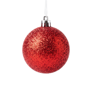 Red Christmas Bauble Ornament Isolated on Transparent Background