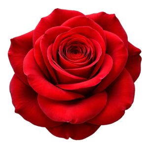 Red Rose Flower Blossom Head Top View Transparent Background