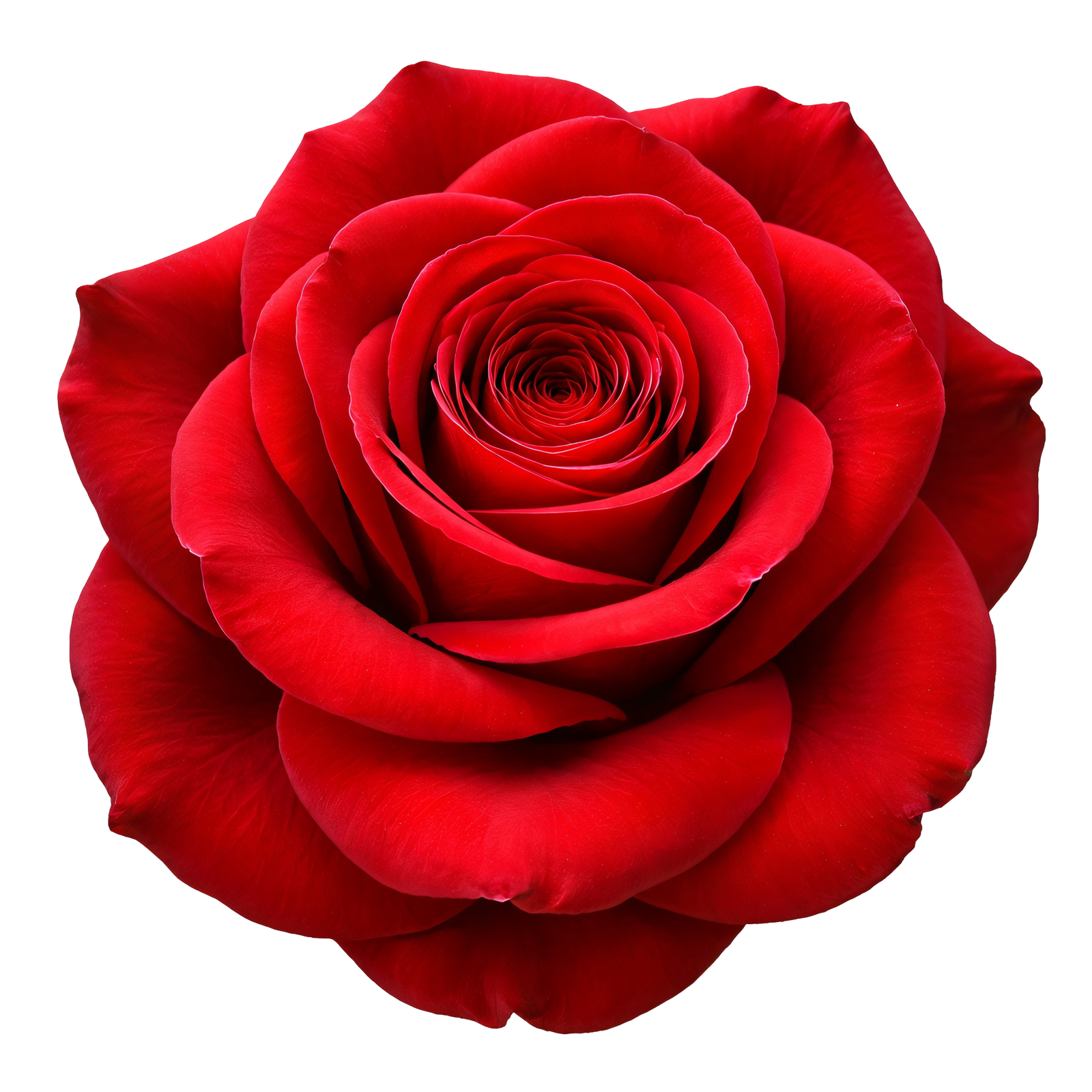 Red Rose Flower Blossom Head Top View Transparent Background