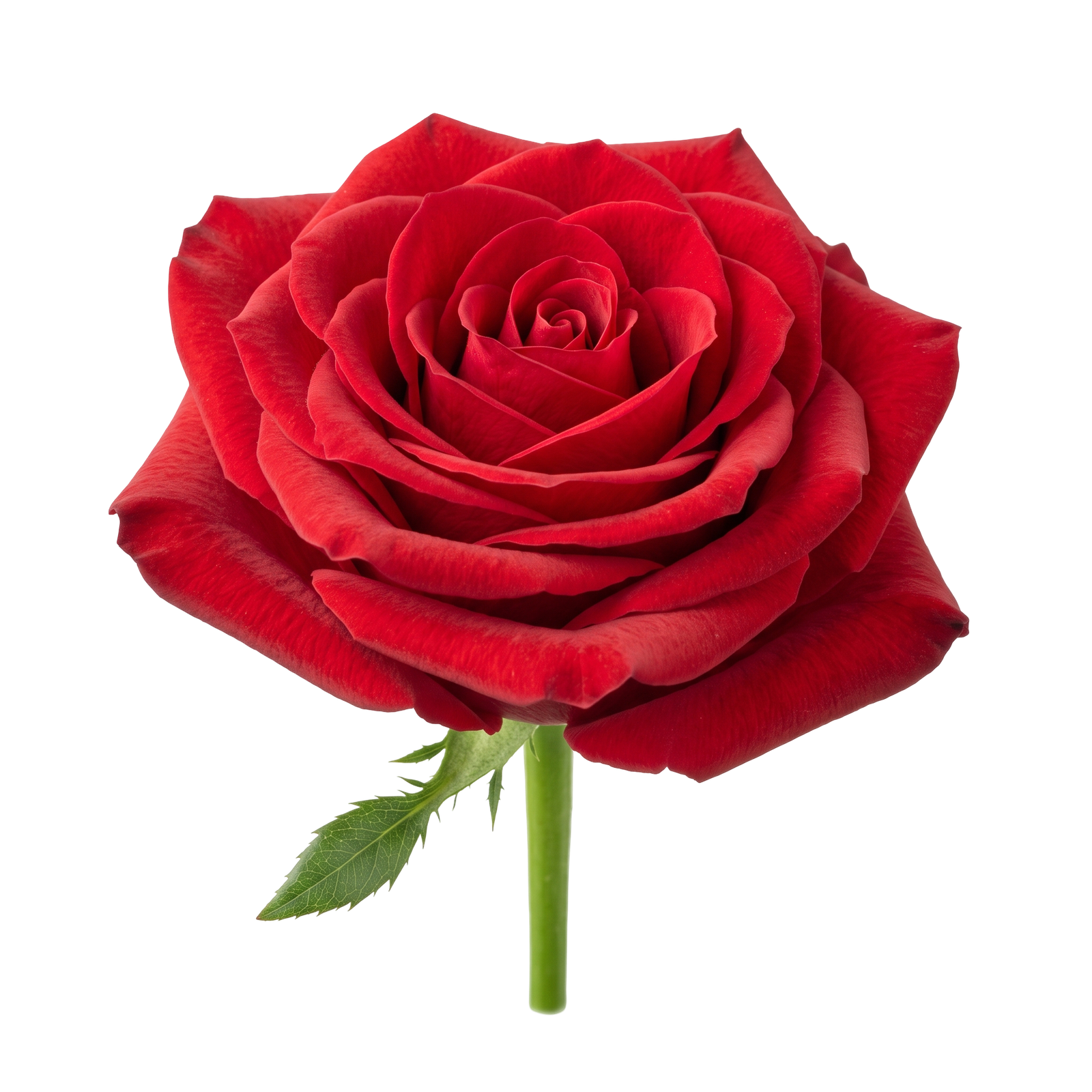 Red Rose Flower Head Bloom Isolated on Transparent Background