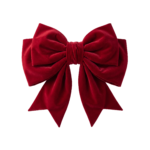 Red Velvet Christmas Bow Isolated