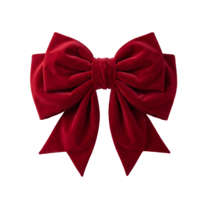 Red Velvet Christmas Bow Isolated