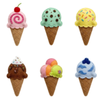 Set of Various Ice Cream Cones Transparent Background