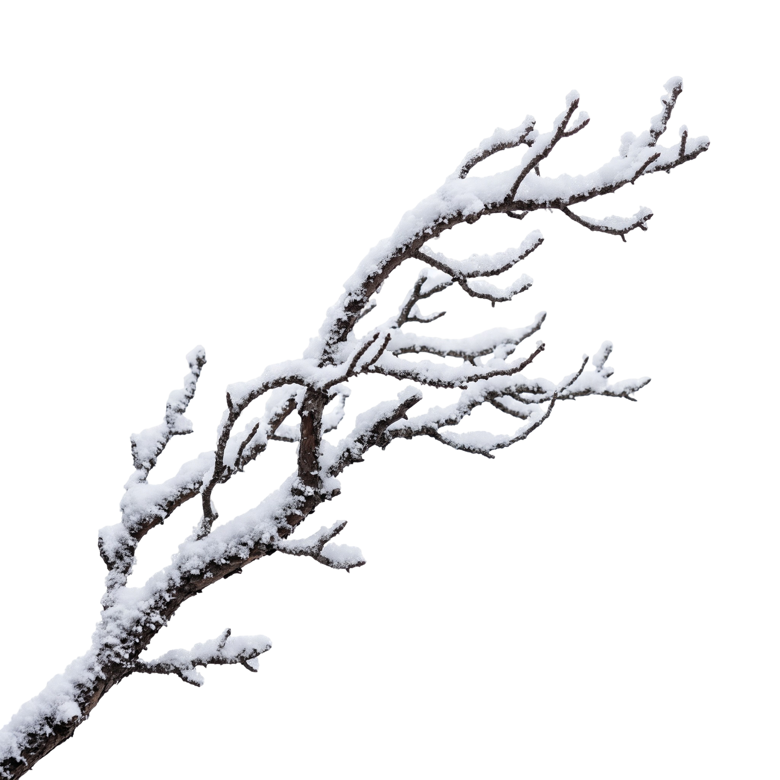 Snow-Covered Bare Tree Branch