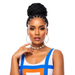 Stylish Black Woman Beauty Portrait Touching Neck Transparent Background