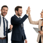 Successful Business Team Celebrating Achievement and Giving High Five