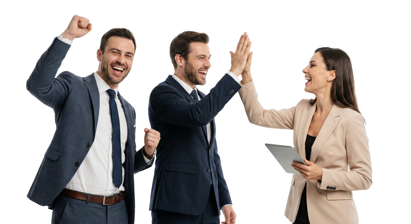 Successful Business Team Celebrating Achievement and Giving High Five