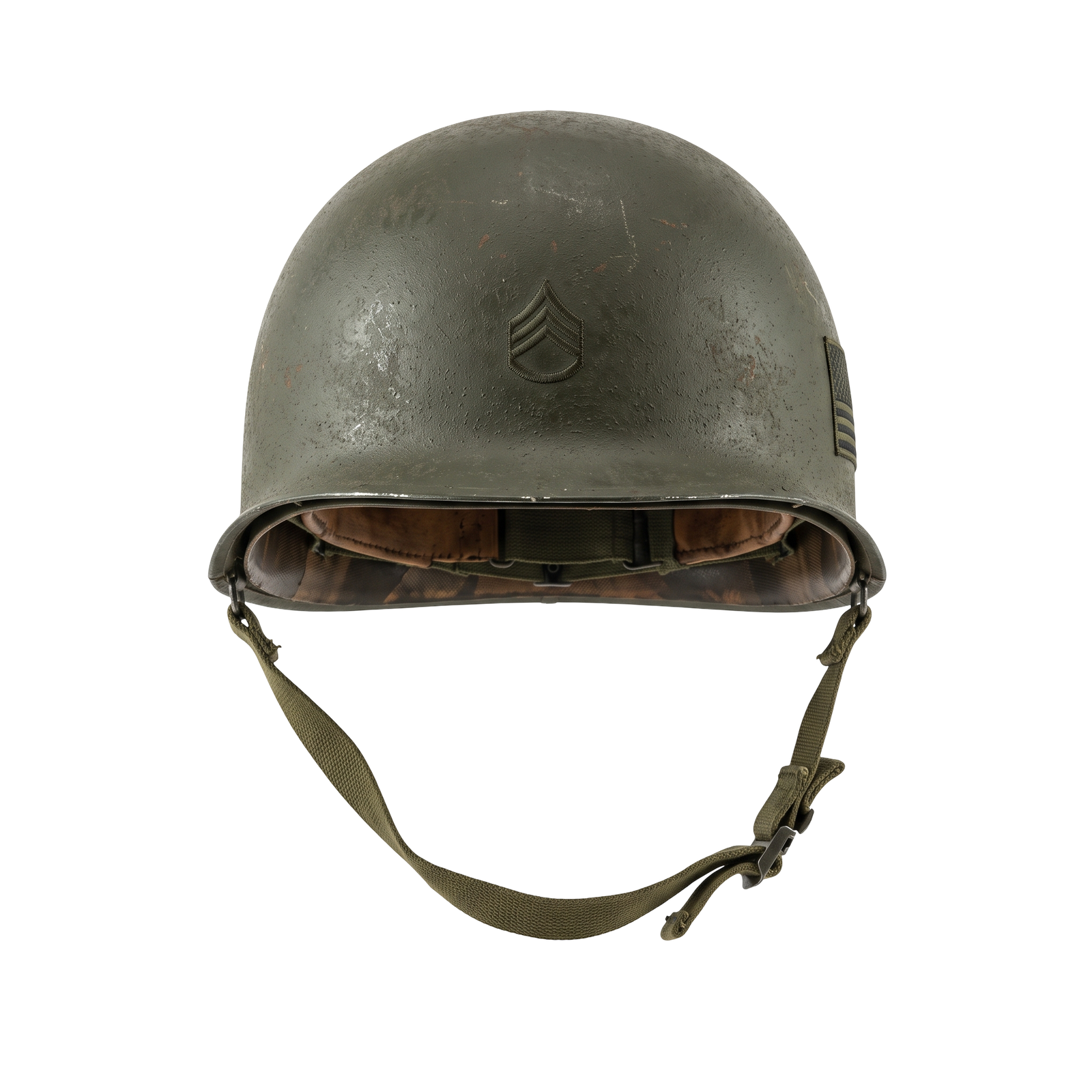 Vintage Military Steel Combat Helmet Isolated