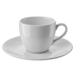 White Ceramic Coffee Cup and Saucer Isolated