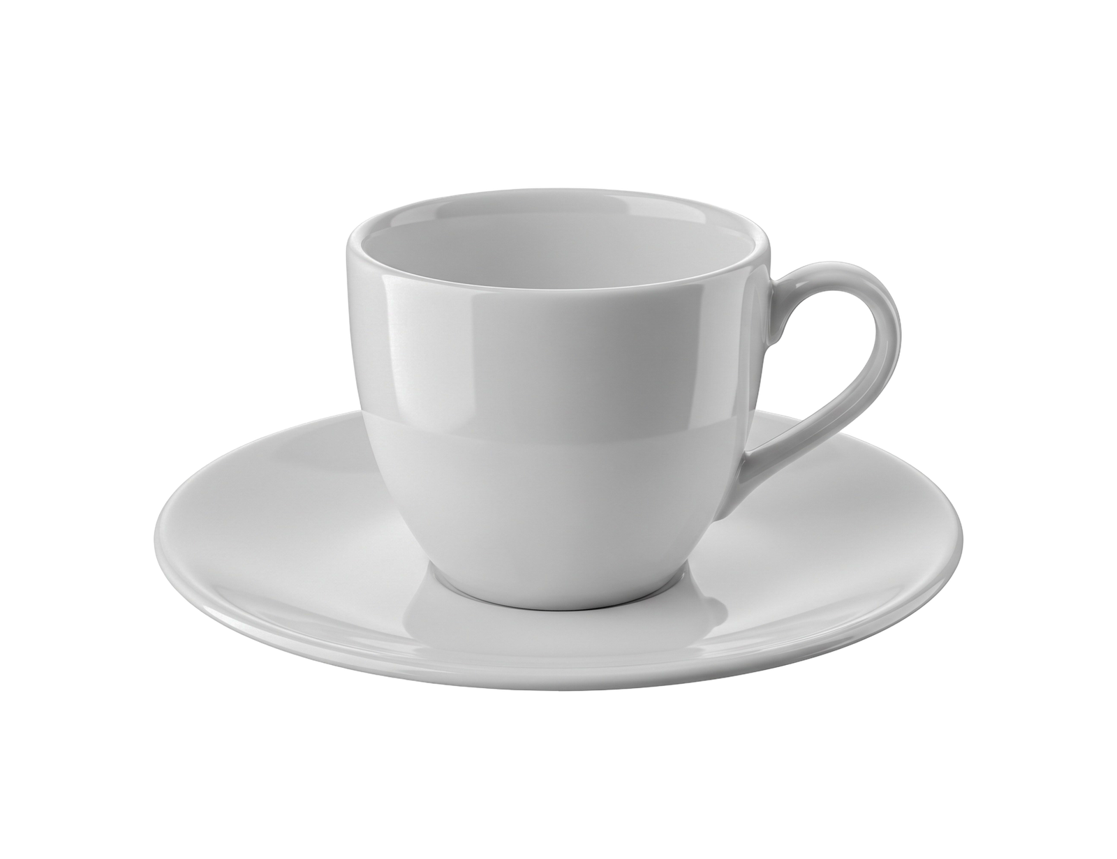 White Ceramic Coffee Cup and Saucer Isolated