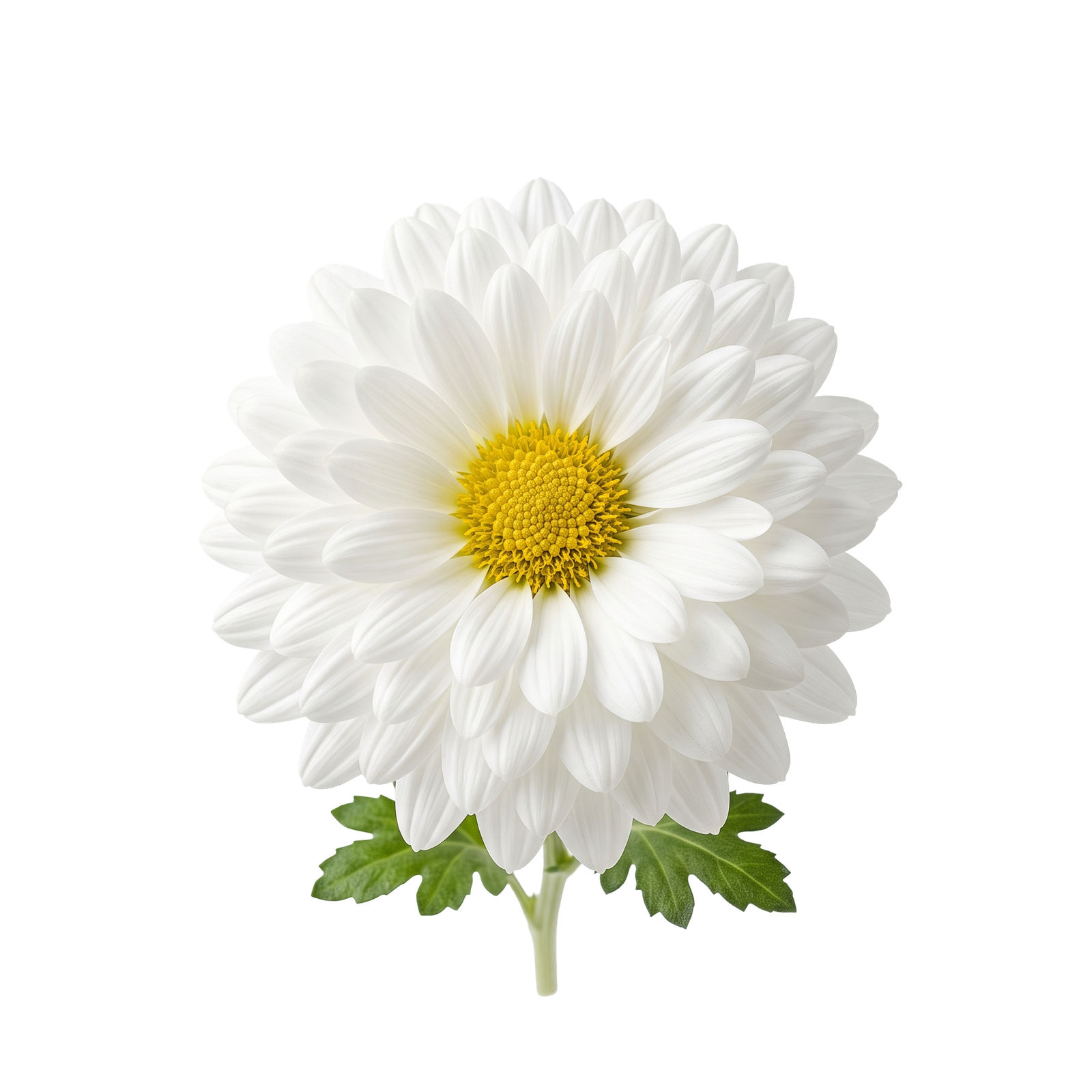 White Daisy Chrysanthemum Flower on transparent background
