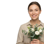 Woman Holding Flower Bouquet Bouquet Transparent Background